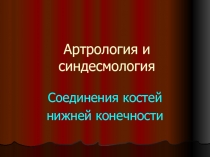 Артрология и синдесмология Соединения костей нижней конечности