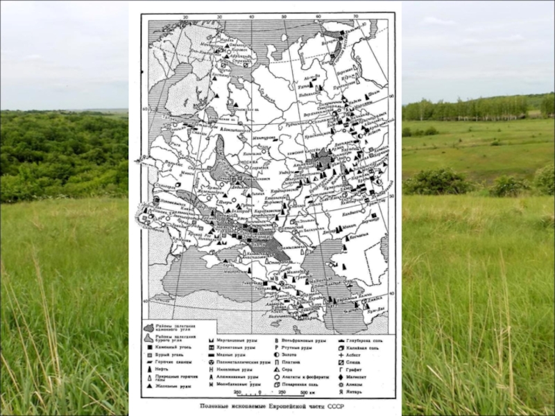 Карта восточно европейской равнины полезные ископаемые