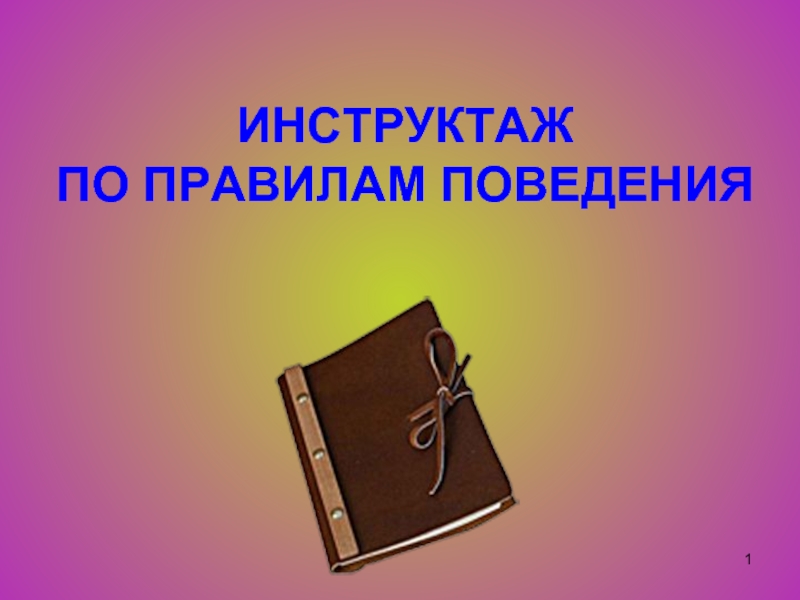 Инструктаж по правилам поведения