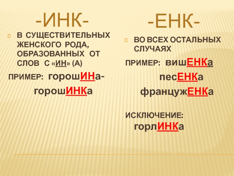 Учимся писать сочетания инк енк 3 класс 21 век презентация