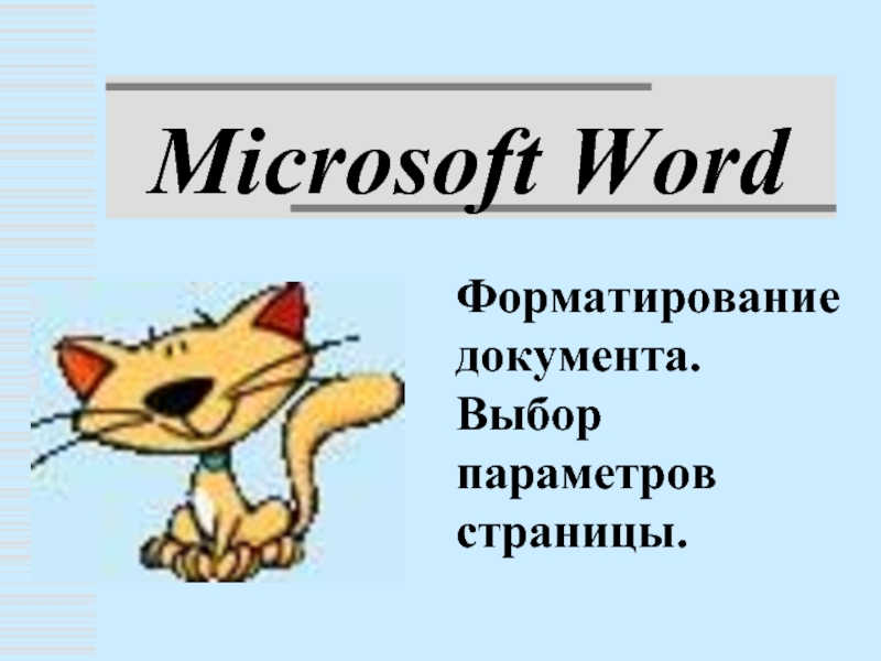 Microsoft Word. Форматирование документа. Выбор параметров страницы
