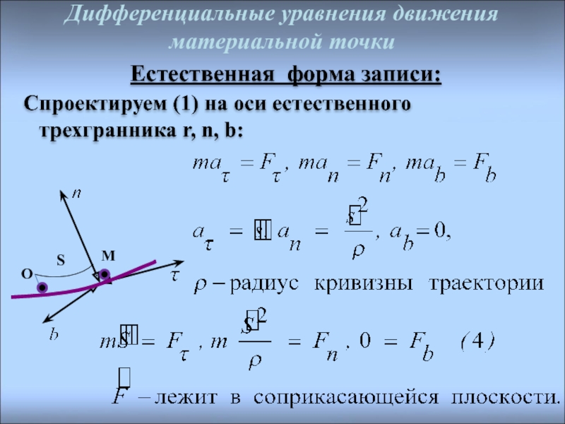 Уравнение движения материальной