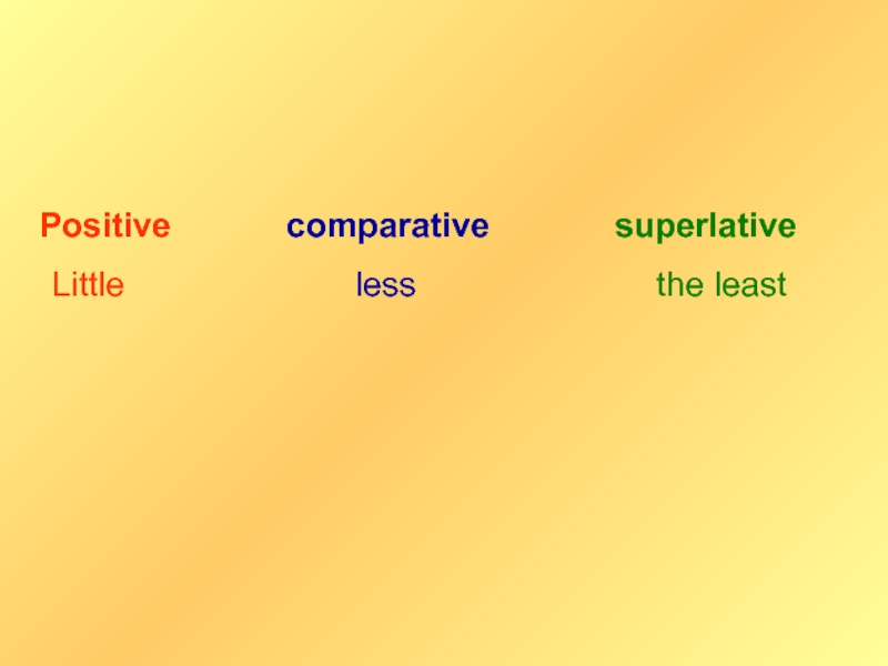 Less comparative and superlative. Less least. Positive Comparative Superlative. Positive Comparative Superlative less. Позитив компаратив суперлатив.