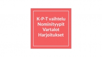 K-P-T vaihtelu
Nominityypit
Vartalot
Harjoitukset