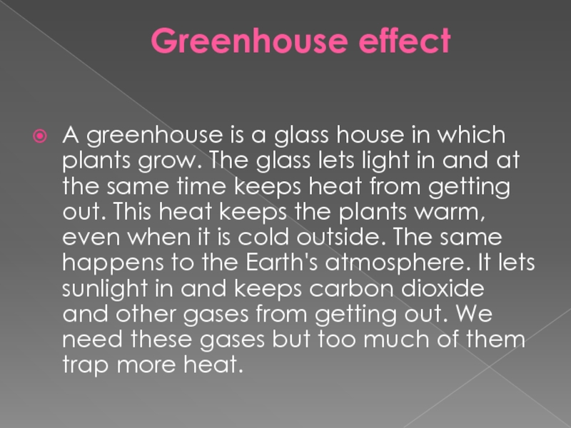 Презентация парниковый эффект на английском