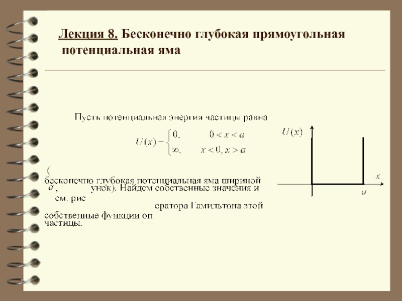 Бесконечно глубокая прямоугольная потенциальная яма 