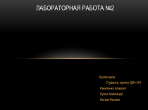 Лабораторная работа №2