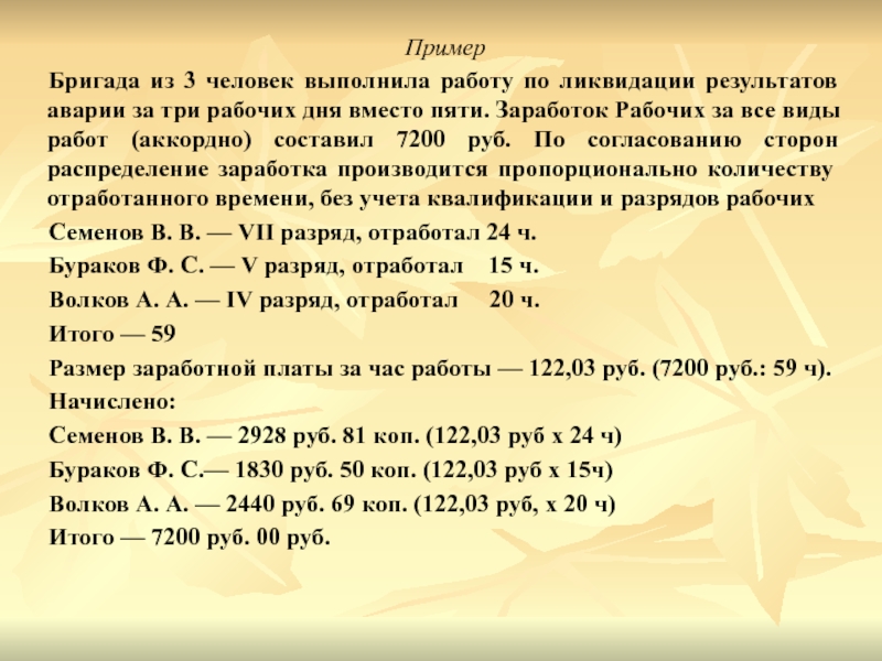 Бригада сдельщиков из трех человек при плане 1200 изделий фактически изготовила 1280 изделий