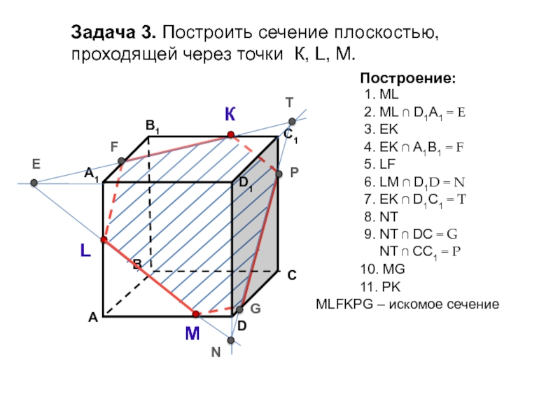 Задачи на построение сечений многогранников 10 класс на готовых чертежах