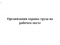 Организация охраны труда на рабочем месте
1