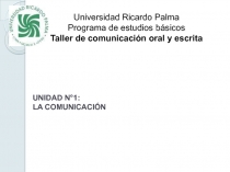 UNIDAD N°1: LA COMUNICACIÓN