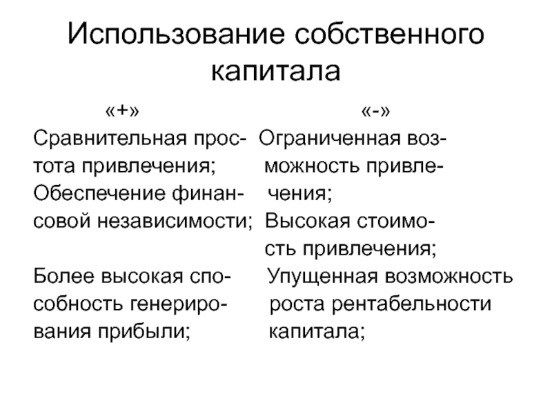 Использование акционерного капитала