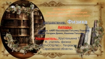 Направление: Физика
Авторы :
команда: хАЙП Васильева Татьяна, Портнов Денис,