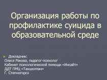Организация работы по профилактике суицида в образовательной среде