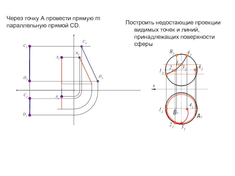 На чертеже точка а принадлежит сфере