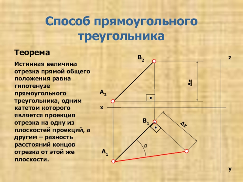 Проекция отрезка на плоскость