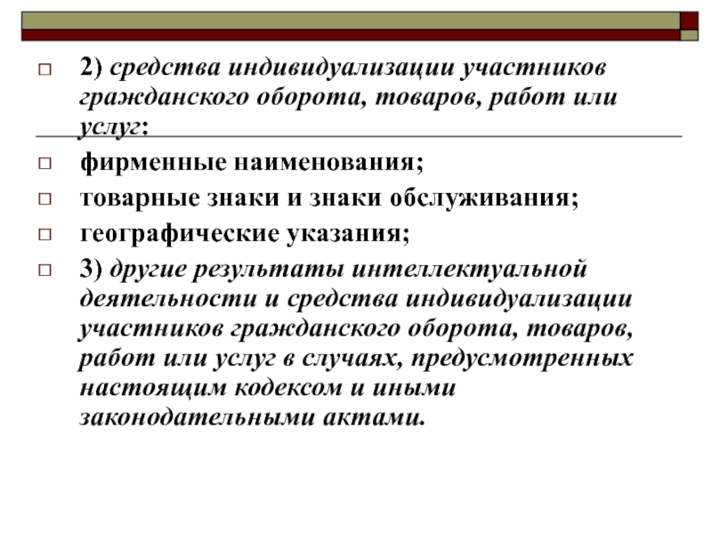 Место средств индивидуализации