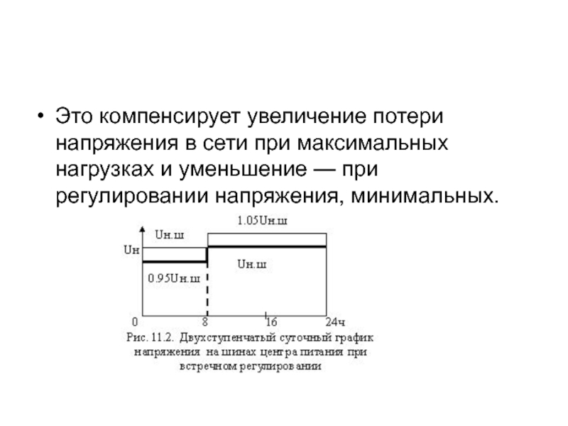 Режим 11. Регулирование напряжения в энергосистеме. Методы регулирования напряжения в энергосистемах. Встречное регулирование напряжения в электрических сетях. Увеличение потерь напряжения.