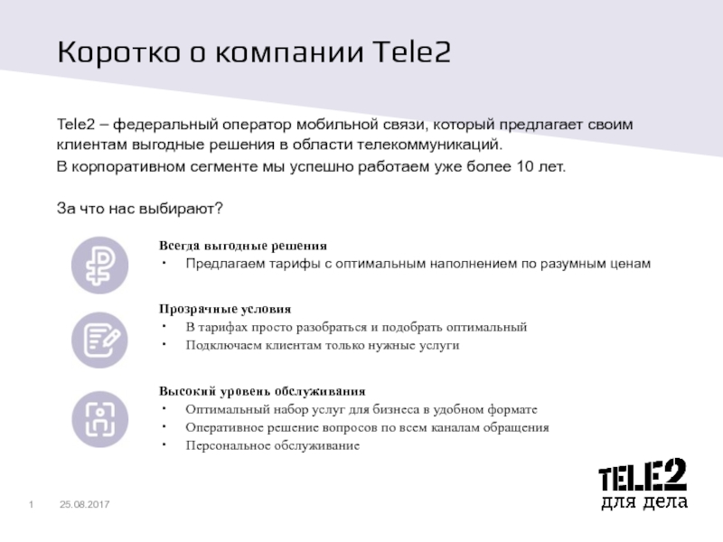 Презентация Коротко о компании Tele2