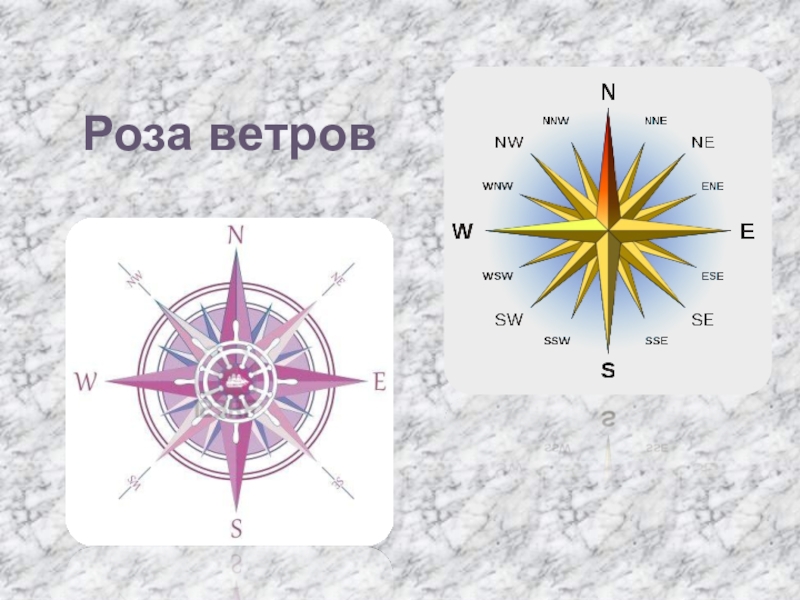 Карта с розой ветров