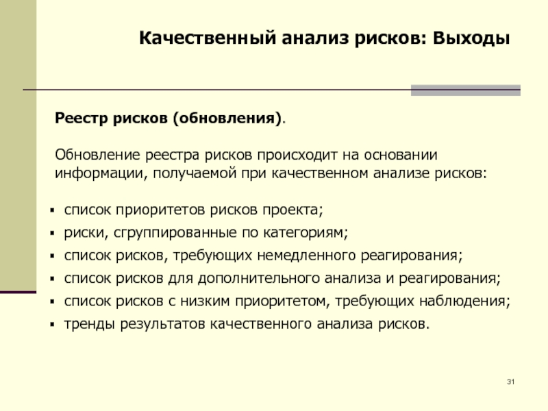 Анализ рисков проекта