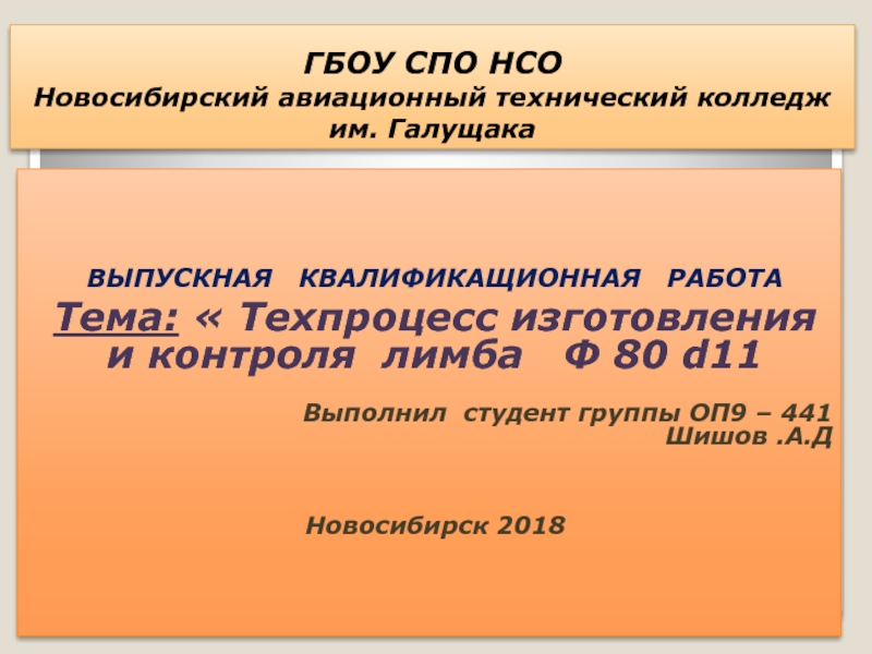 ГБОУ СПО НСО Новосибирский авиационный технический колледж им. Галущака