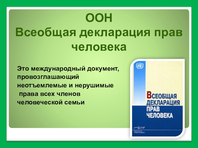 Проект декларация прав 4 класс окр мир