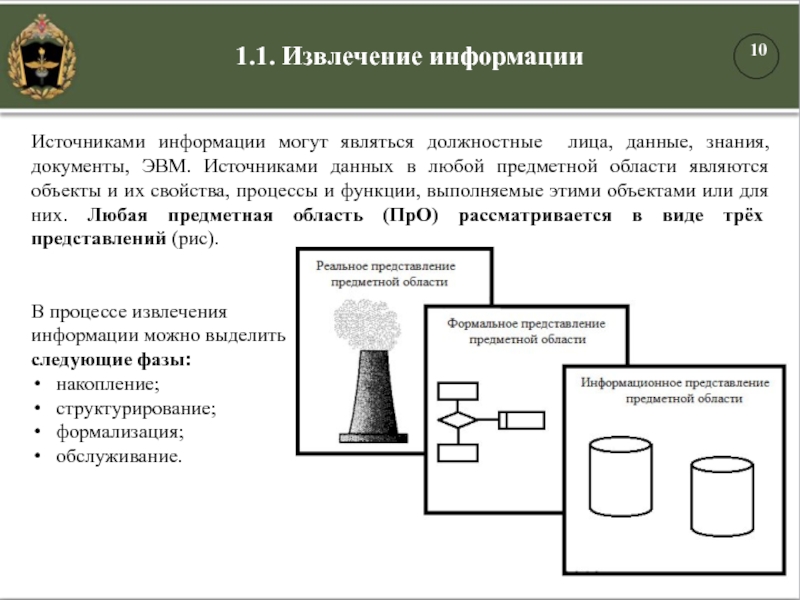 Источниками информации могут являться должностные лица, данные, знания, документы, ЭВМ. Источниками данных в любой предметной области являются