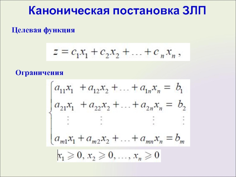 Задачах линейного программирования целевая функция