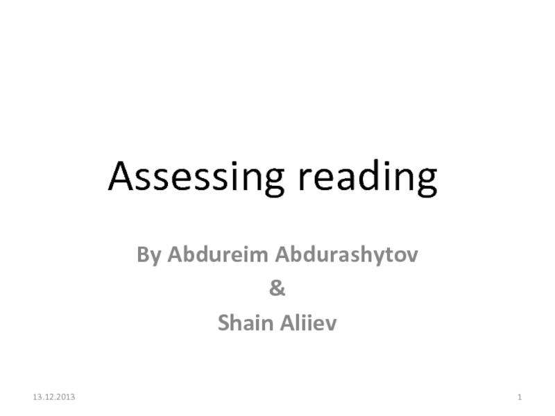Assessing of reading
