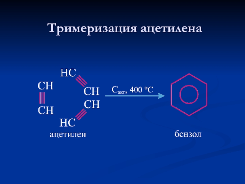 Бензол реакцией тримеризации