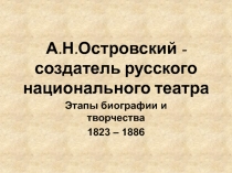 А.Н. Островский и театр