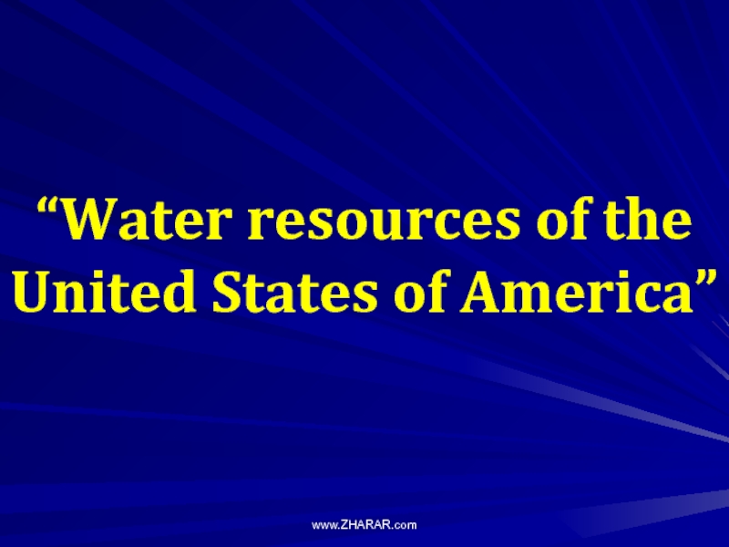 “Water resources of the United States of America”