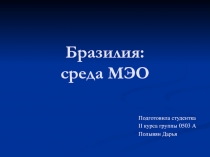 Бразилия: среда МЭО