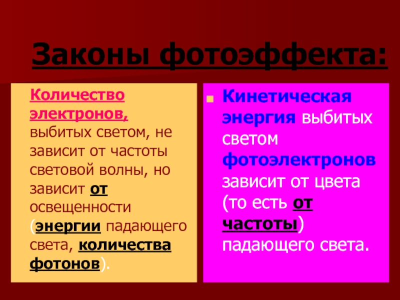 Презентация квантовые свойства света