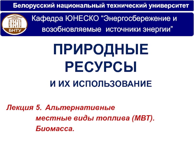 Презентация Белорусский национальный технический университет
Лекци я 5