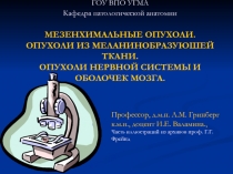 ГОУ ВПО УГМА Кафедра патологической анатомии МЕЗЕНХИМАЛЬНЫЕ ОПУХОЛИ. ОПУХОЛИ ИЗ