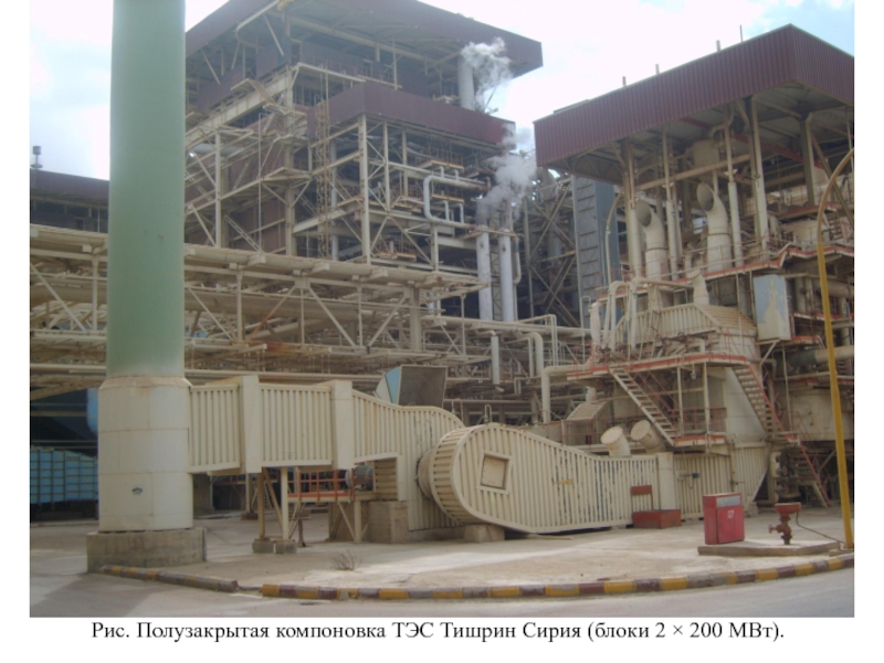 Рис. Полузакрытая компоновка ТЭС Тишрин Сирия (блоки 2  200 МВт).