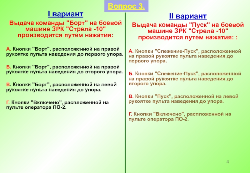 Варианты предоставления