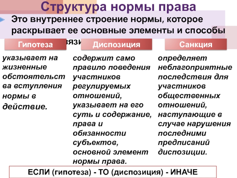 Структура нормы. Структура правовой нормы гипотеза диспозиция санкция. Структура нормы права. Структура норм международного права. Элементы структуры нормы права.