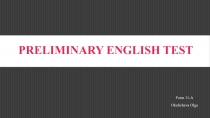 Preliminary English Test