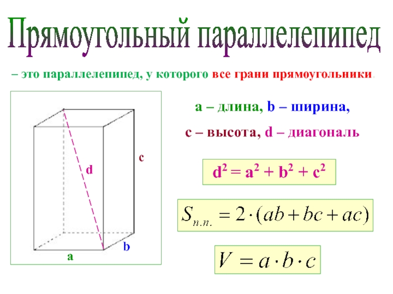 Параллелепипед презентация 10 класс