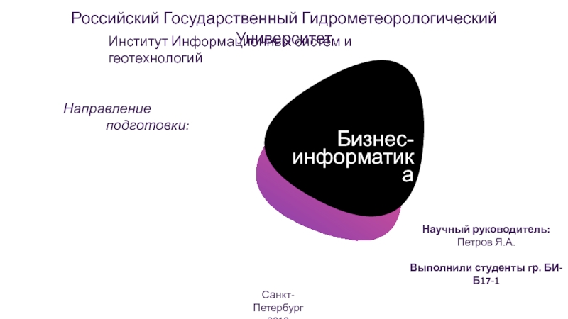 Бизнес-информатика
Российский Государственный Гидрометеорологический