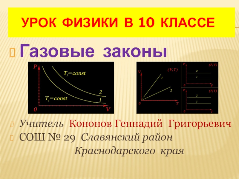 Газовые законы физика 10 класс презентация