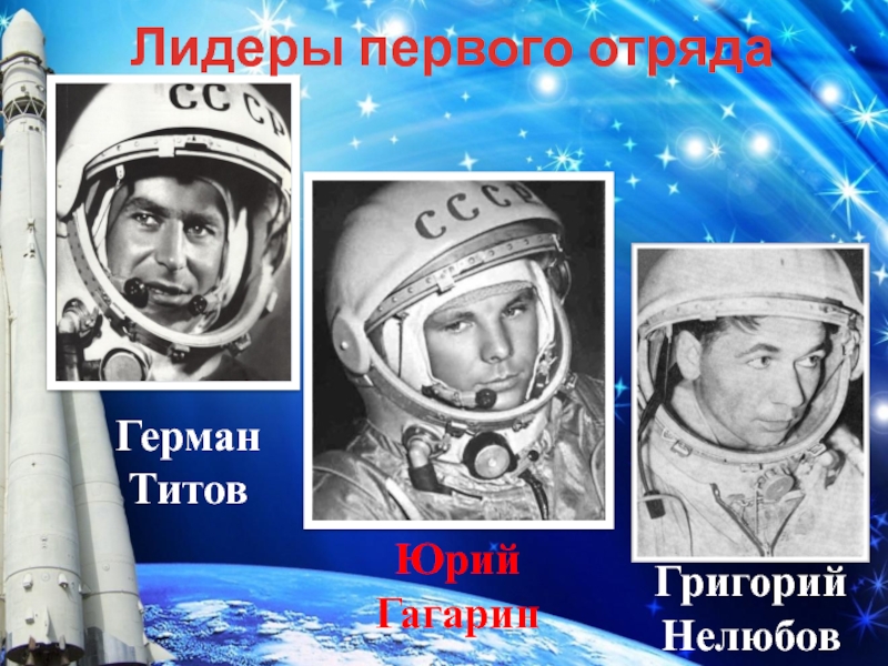 Первый дублер гагарина в первом полете. Космонавт Нелюбов, Титов, Гагарин.