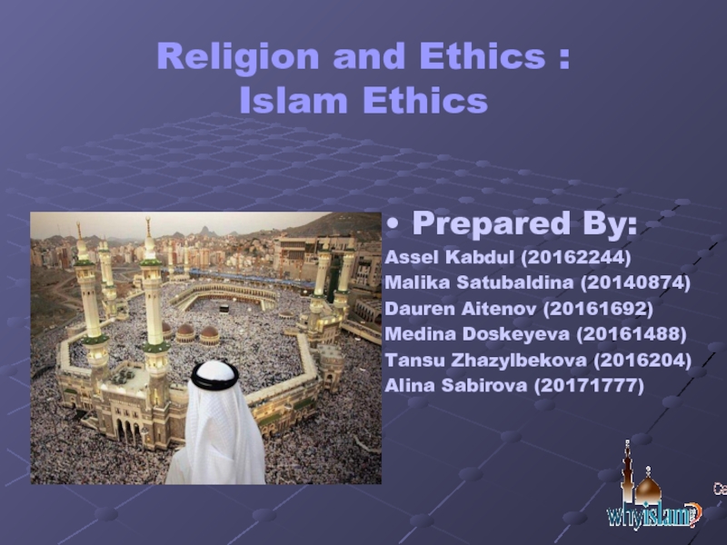 Religion and E thics : Islam E thics