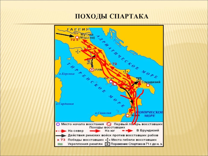 Контурная карта восстание спартака 74 71 гг до н э 5 класс