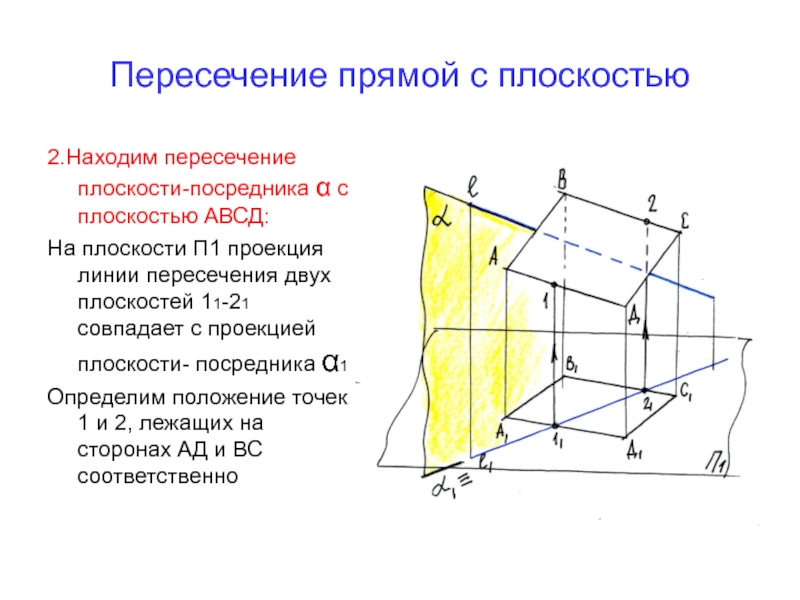 Линия пересечения двух плоскостей. Пересечение плоскостей. Линия пересечения плоскости с плоскостью проекций. Проекции линии пересечения двух плоскостей. Плоскость посредник.