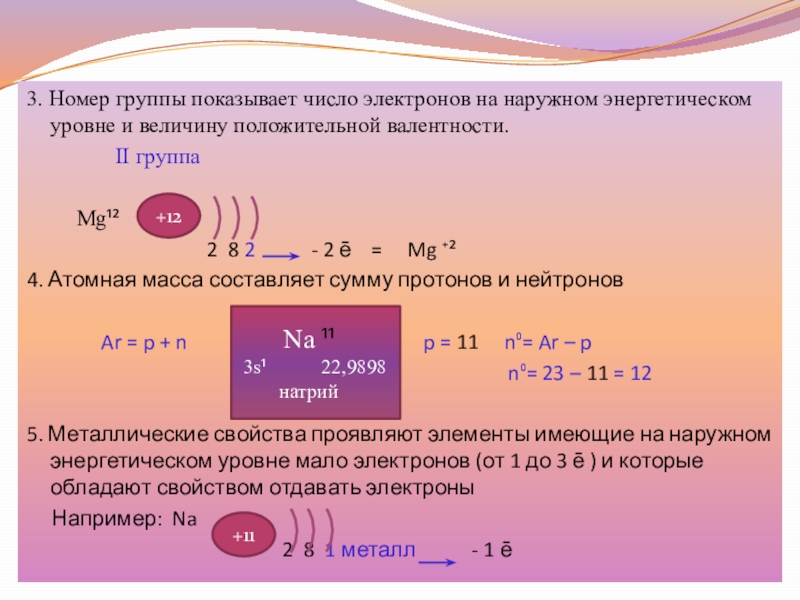 Одинаковое число s электронов