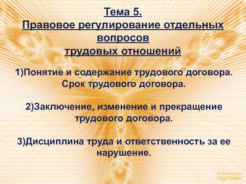 Правовое регулирование трудовых отношений презентация 10 класс